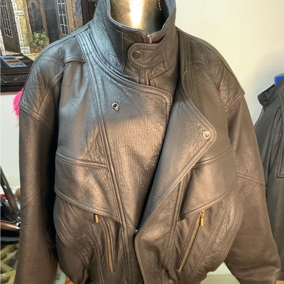 Chocolate Brown Leather Boomer Jacket - Picture 1 of 13